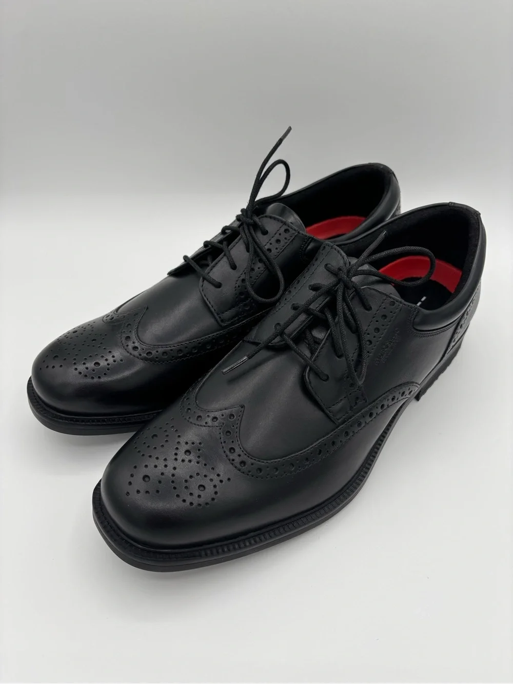 Rockport Essential Details Wingtip Wareproof Oxfords Black Leather Men’s 10.5